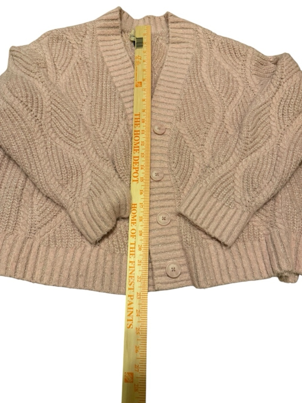 Universal Thread Cozy Cable-Knit Button Cardigan Sweater - Blush Size XL - Picture 3 of 5